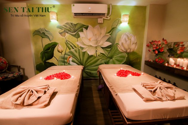 Không gian lãng mạn dành cho dịch vụ Massage Cặp đôi tại Hương Sen Tài Thu