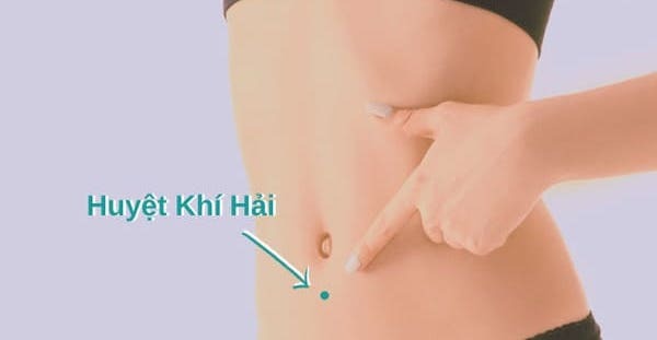 Huyệt Khí Hải nằm trên một đường thẳng cùng với rốn